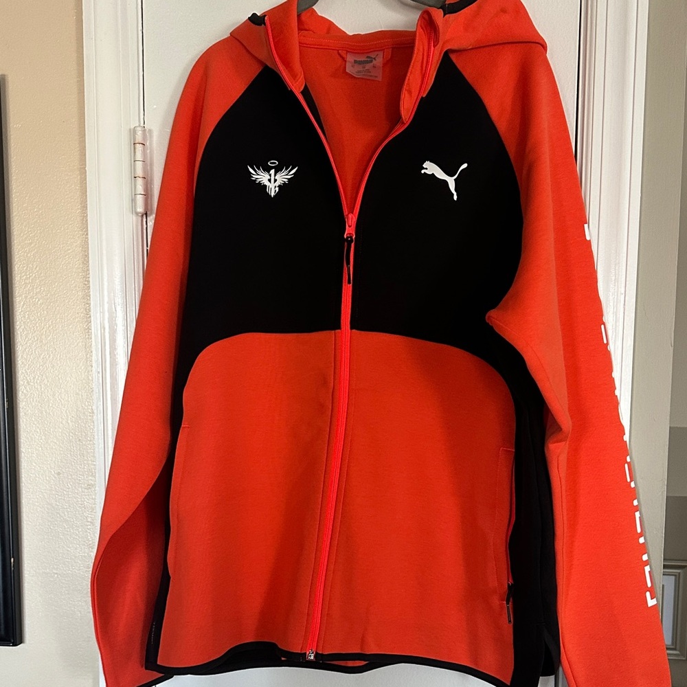 Puma Lamelo Ball Orange and Black Full-Zip Hooded Jacket